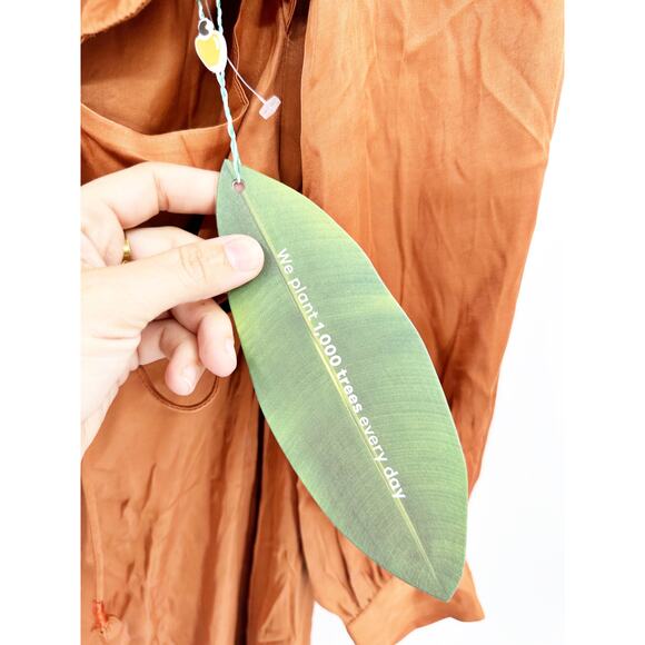 Farm Rio Caramel Brown Cut Out Maxi Dress Size S NWT - Picture 5 of 5